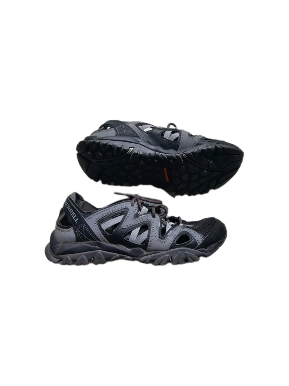 Merrell Hiking Trail Shoes Gray Black Mesh Lace Up Outdoor Walking Womens Size 7 - Picture 14 of 14